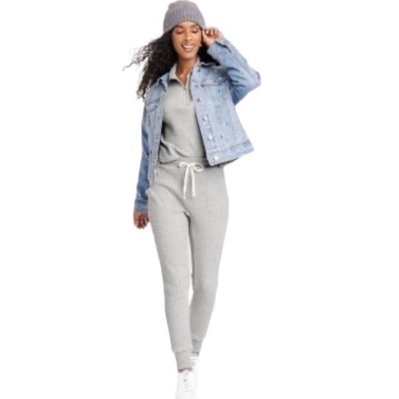 Women's Waffle Knit 2-Piece jogger Pants & Top Set M - Picture 1 of 10